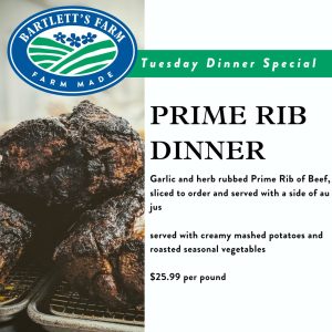 tuesday dinner prime rib